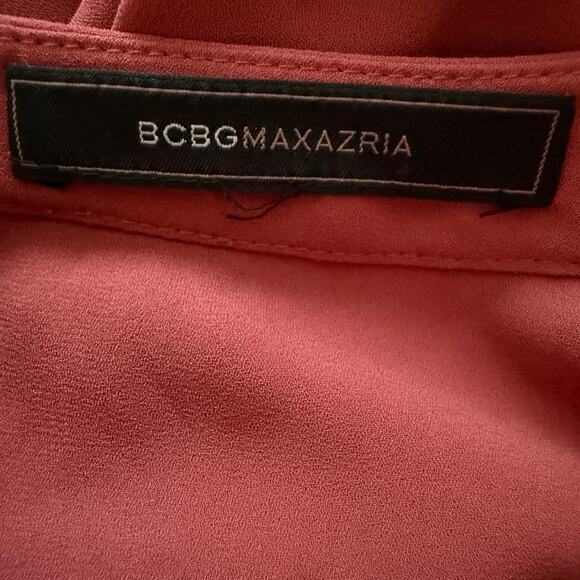 BCBGMAXAZRIA Dusty Rose Mauve Flowy Cascading Ruffle Tunic Dress Size Large - Picture 4 of 10